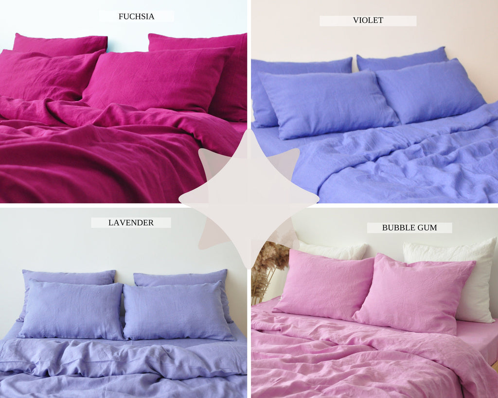 READY TO SHIP Lilac linen pillowcase 1 Linen pillow cover King Queen Standard Euro Decorative Square, Lumbar, Custom size Envelope closure