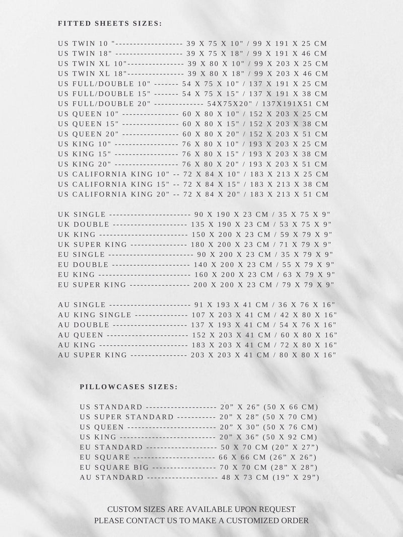 Fitted sheet with or without pillowcases