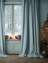 Sky blue curtains