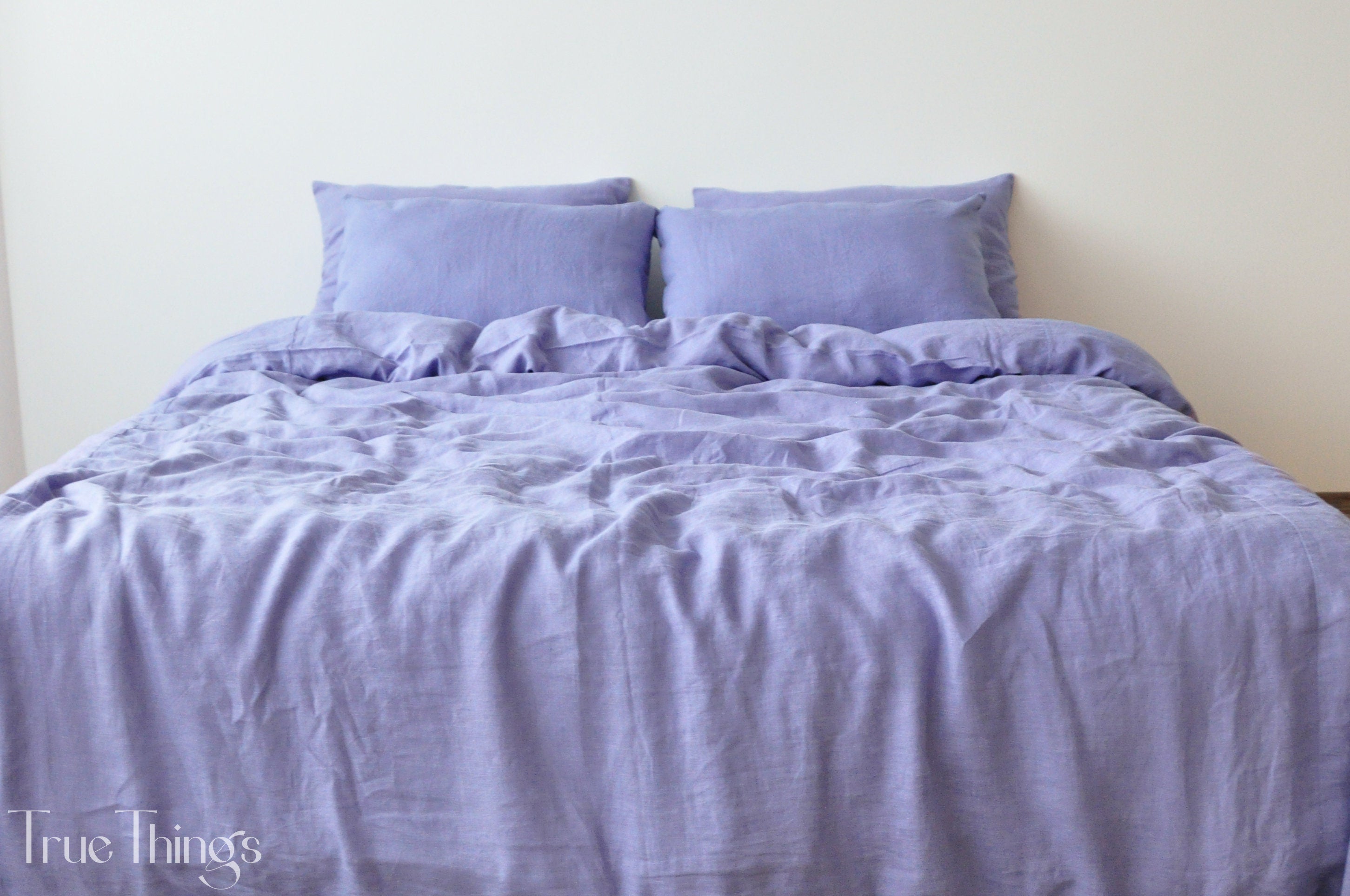 READY TO SHIP Lavender linen pillowcase 2 Gray purple pillow cover King Queen Standard Euro Decorative Custom size Envelope closure