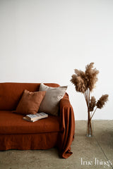 Linen sofa cover