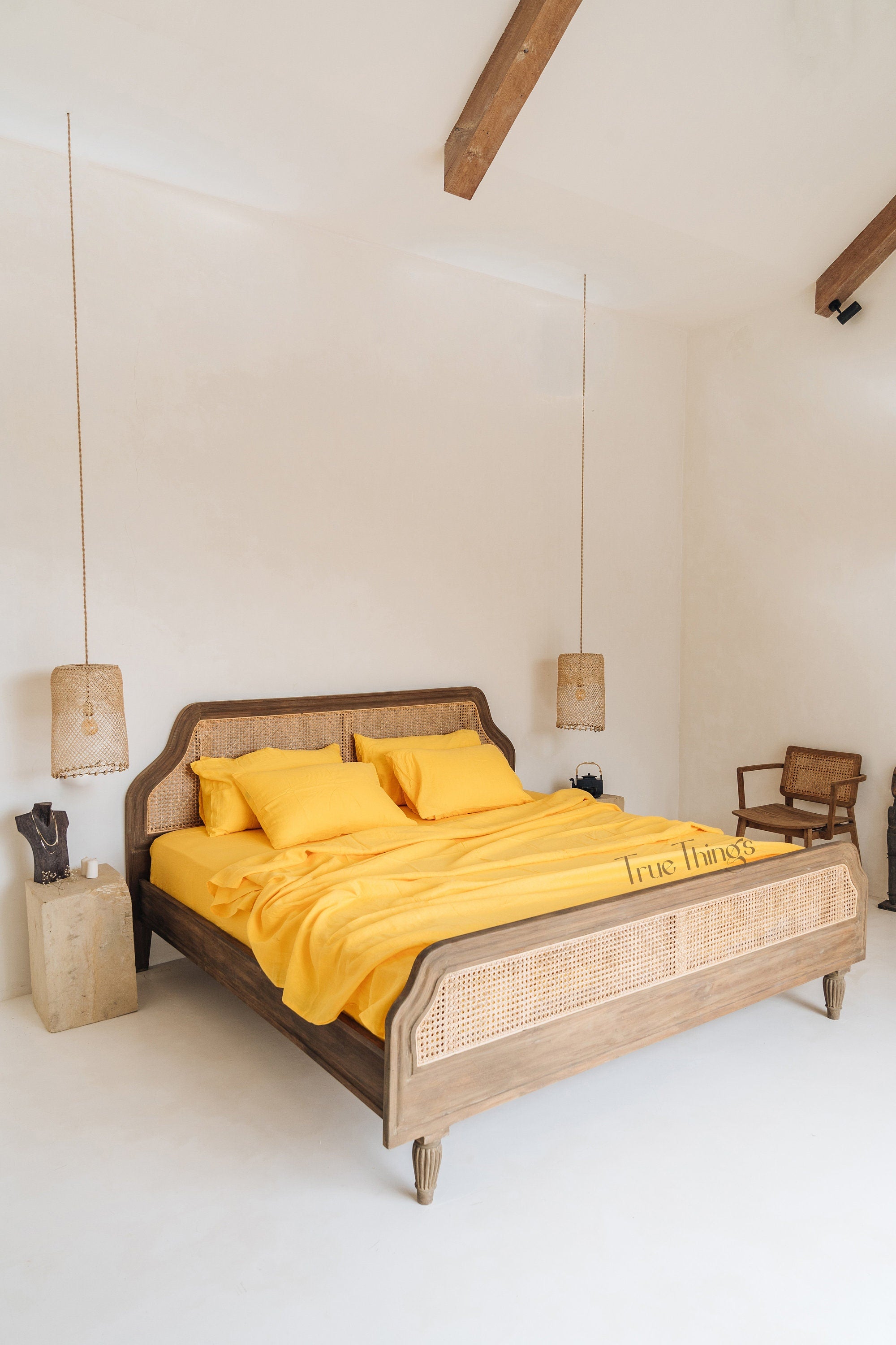 READY TO SHIP 1 Bright yellow linen pillowcase Yellow pillow cover King Queen Standard Euro Decorative Lumbar, Custom size Envelope closure