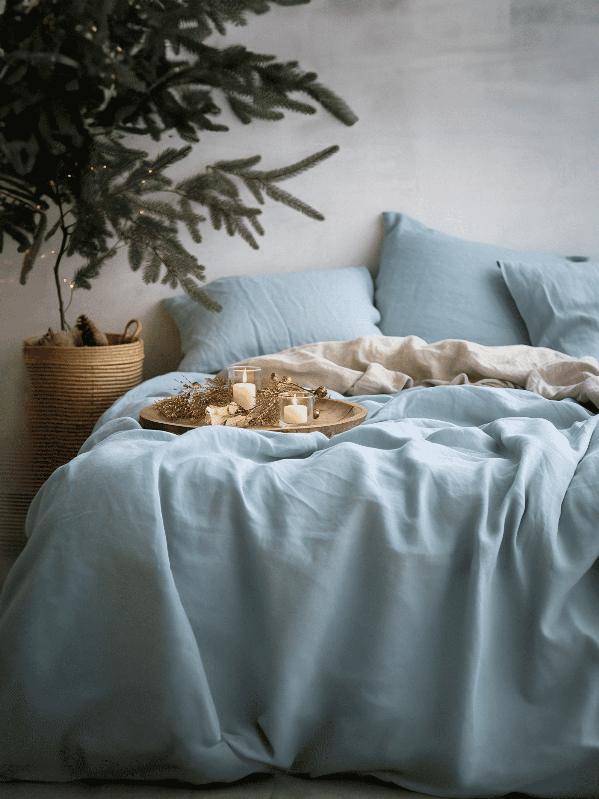 Christmas Sky blue duvet cover