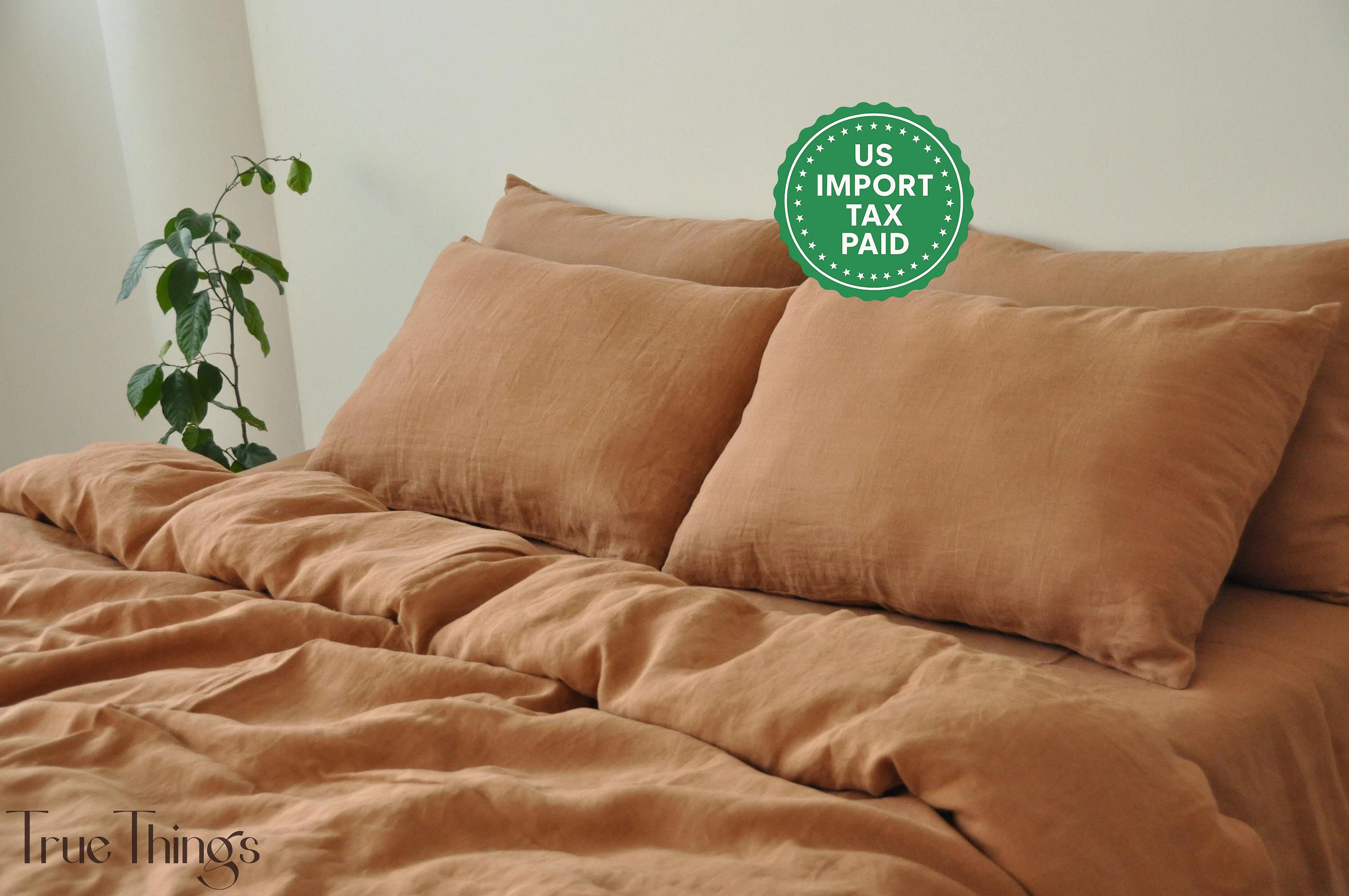 READY TO SHIP Clay linen pillowcase 2 Pillowcase Brown pillow cover King Queen Standard Euro Custom size Envelope closure Stonewashed