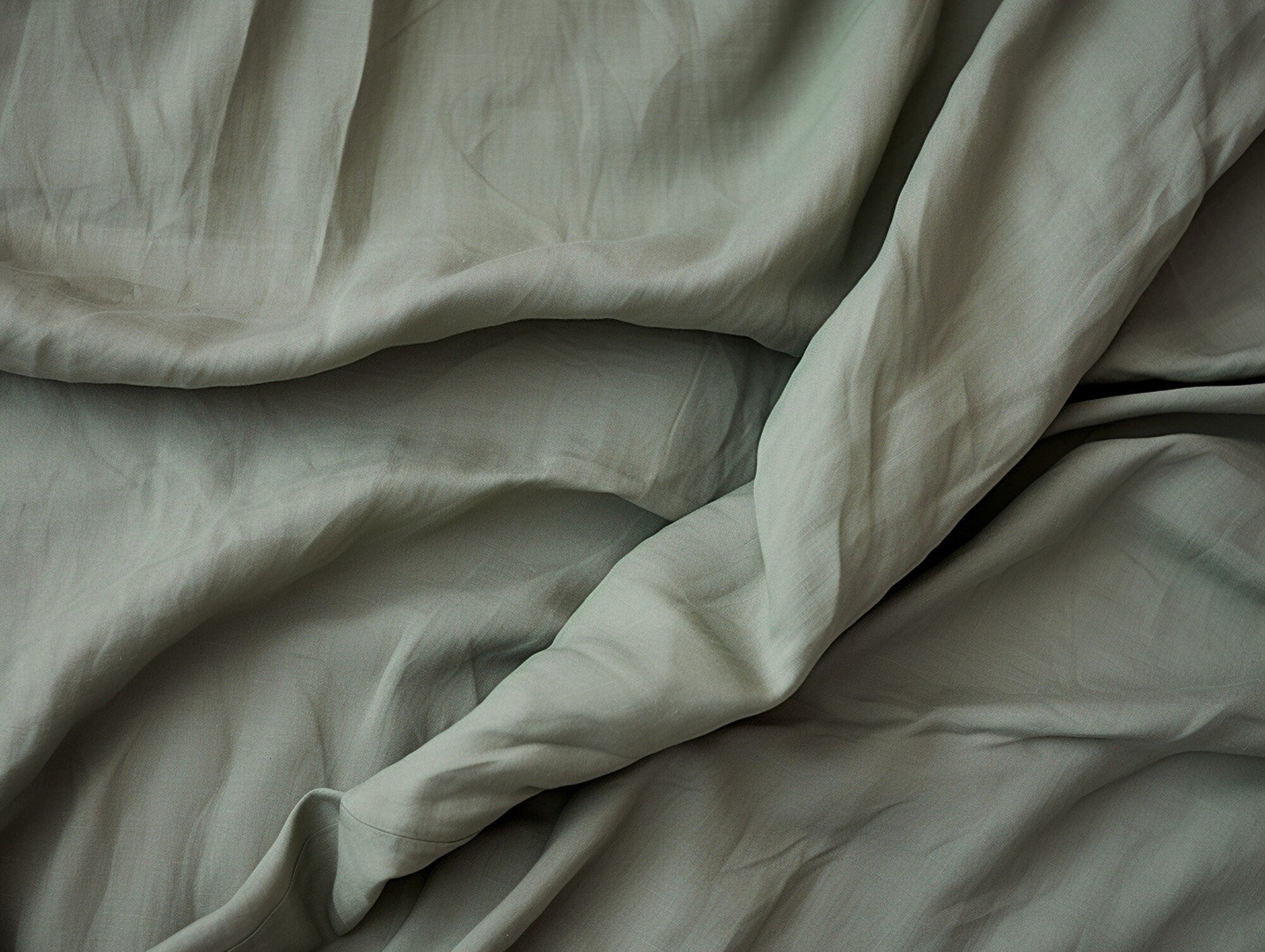 READY TO SHIP Gray sage linen fitted sheet 1 Fitted sheet Softened linen sheet Stonewashed linen Linen bedsheet