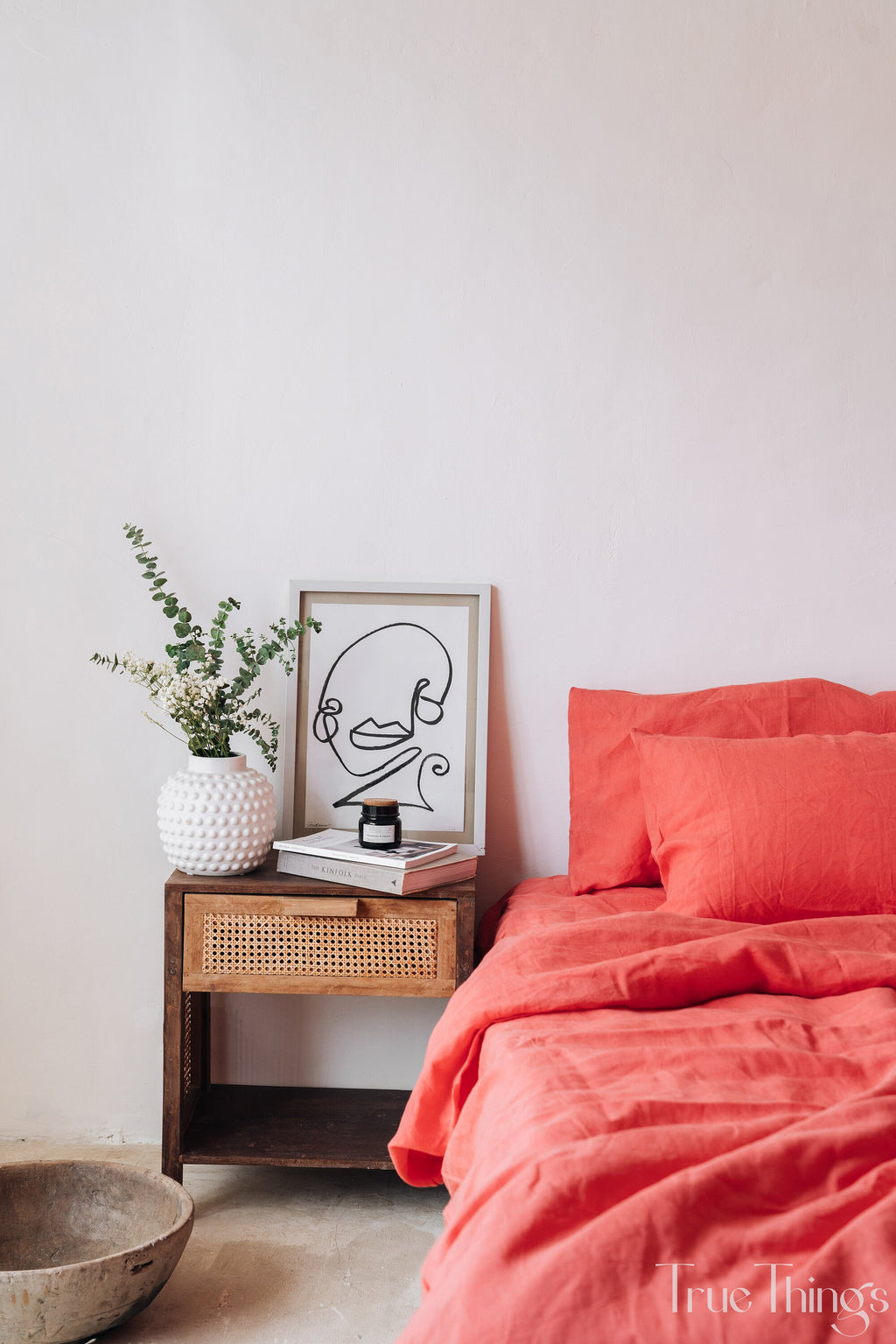 READY TO SHIP Coral linen pillowcase 1 Coral pillow cover King Queen Standard Euro Decorative Australian, Lumbar, Custom Envelope closure