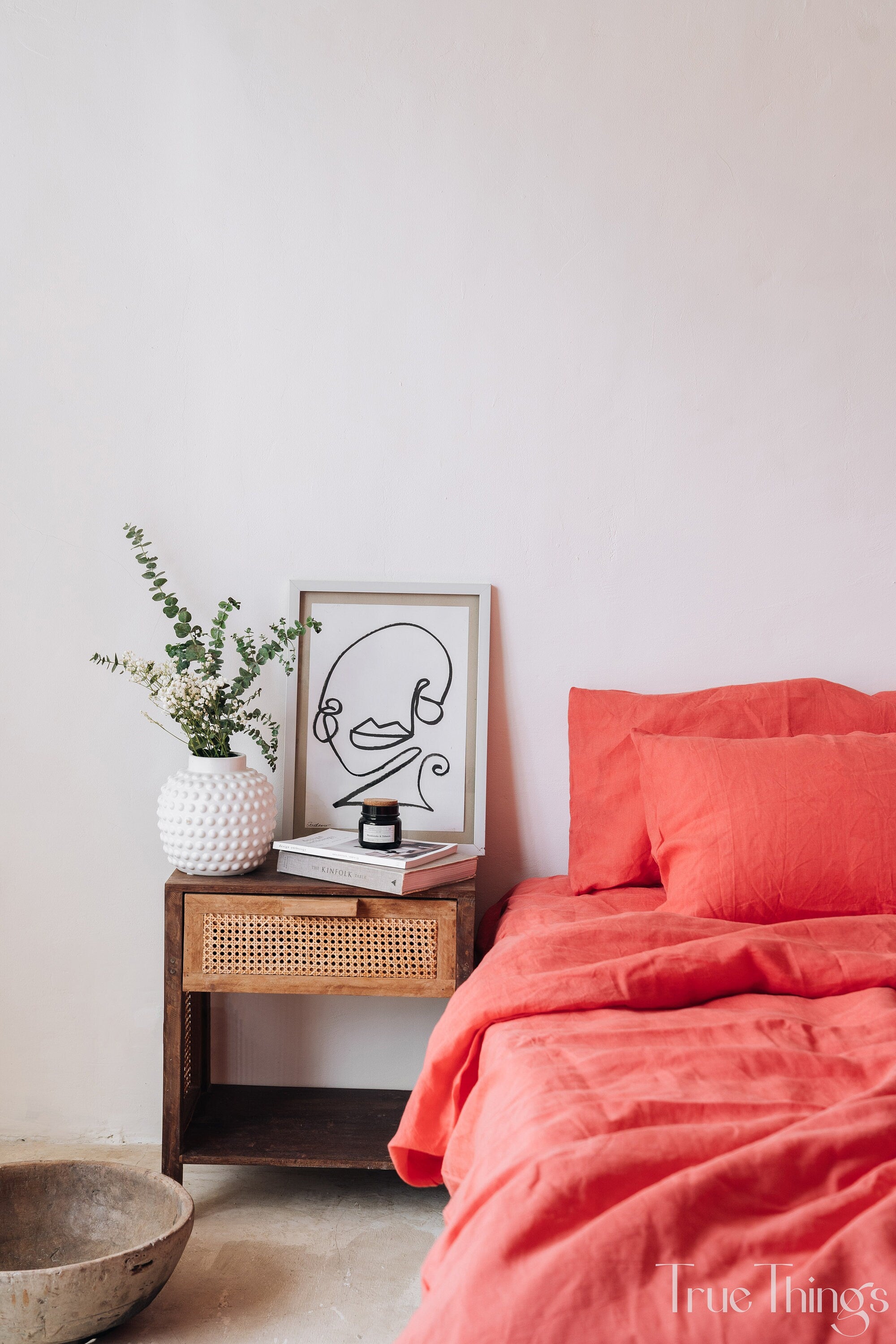 READY TO SHIP Coral linen pillowcase 1 Coral pillow cover King Queen Standard Euro Decorative Australian, Lumbar, Custom Envelope closure