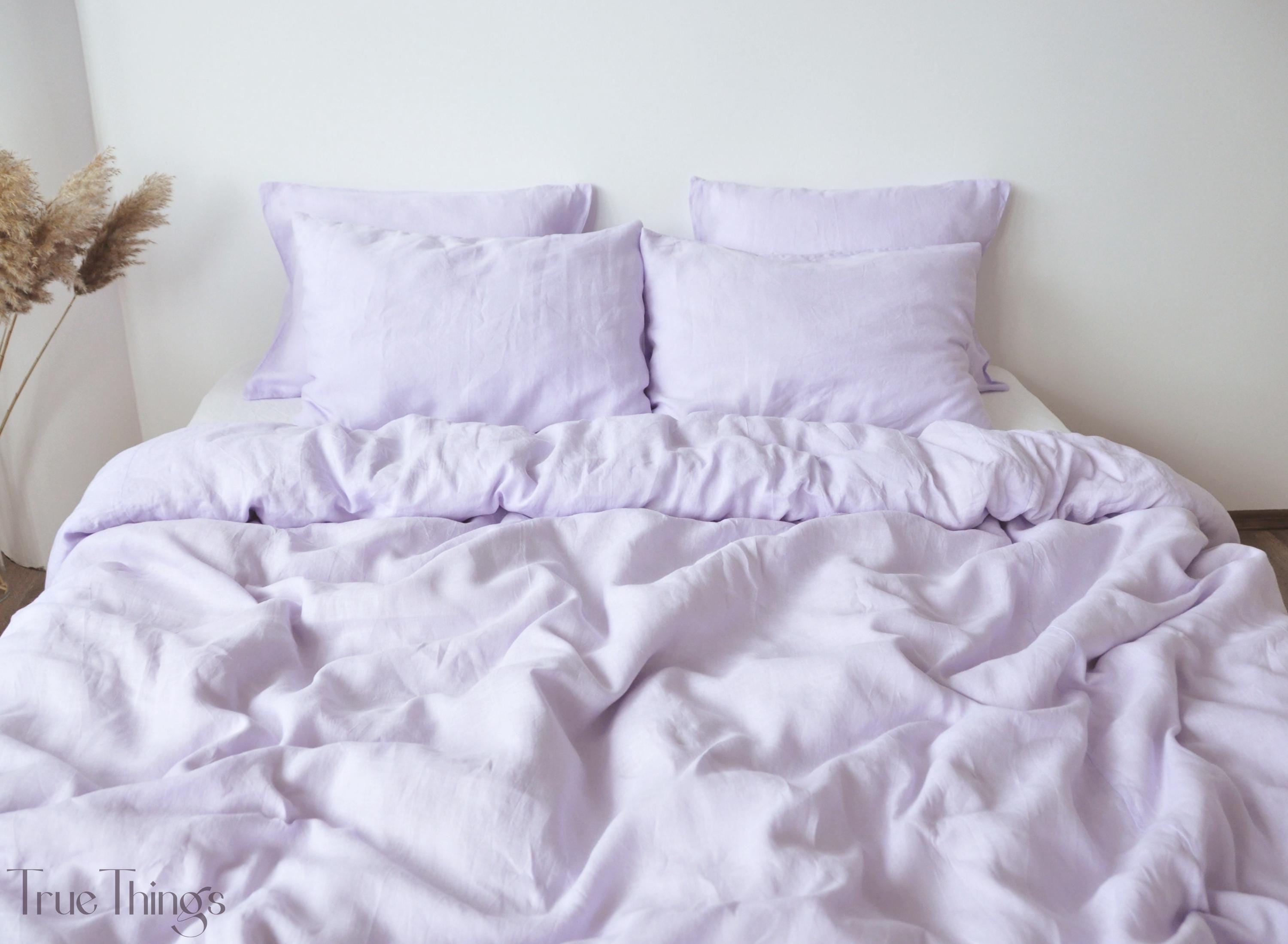 READY TO SHIP from Florida 1 Lilac linen pillowcase King Queen Standard Euro Decorative Toddler, Body, Lumbar, Custom size Envelope closure