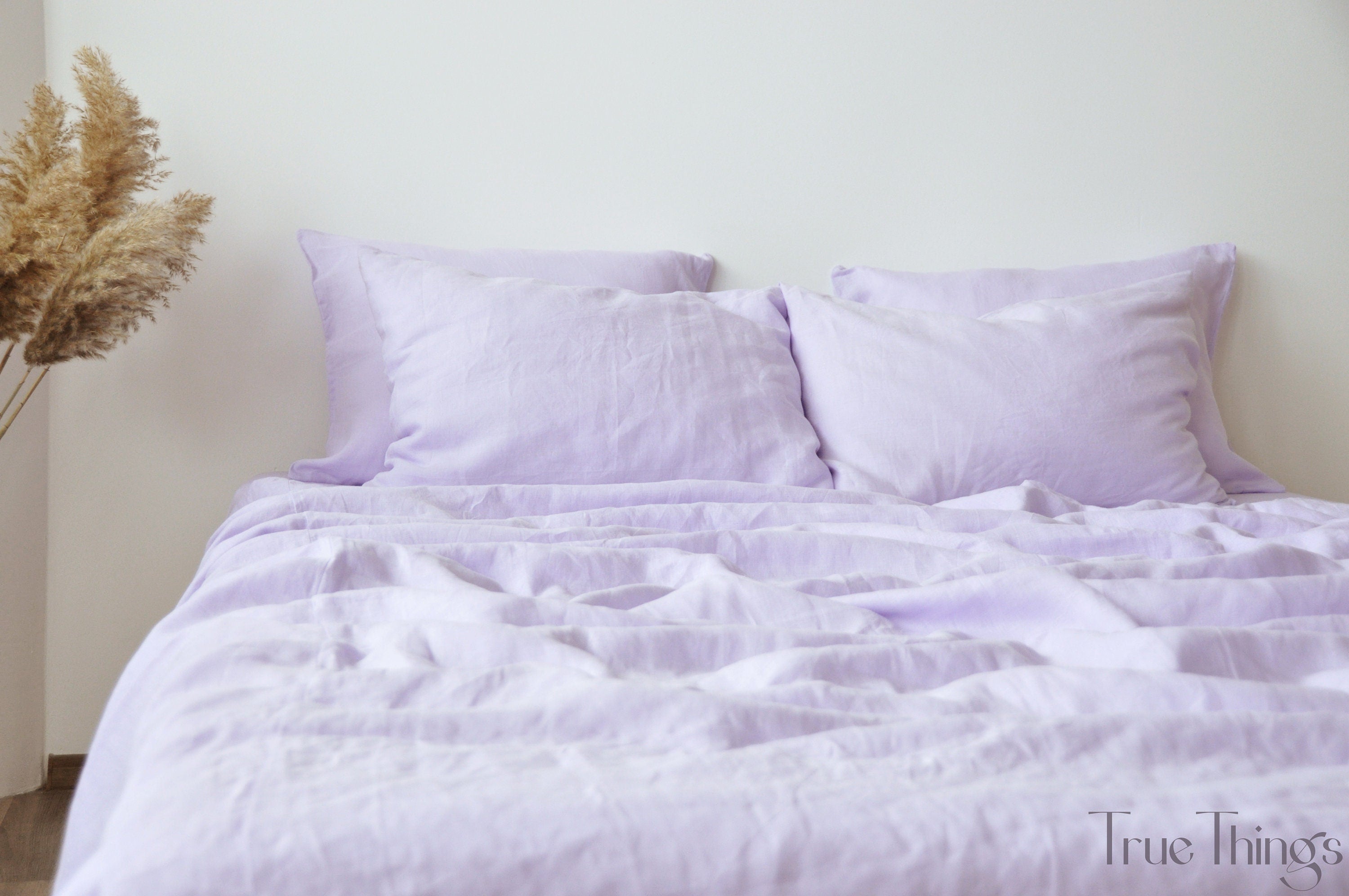 READY TO SHIP Lilac linen fitted sheet 1 Fitted sheet Softened linen sheet Stonewashed linen Linen bedsheet Pink fitted sheet