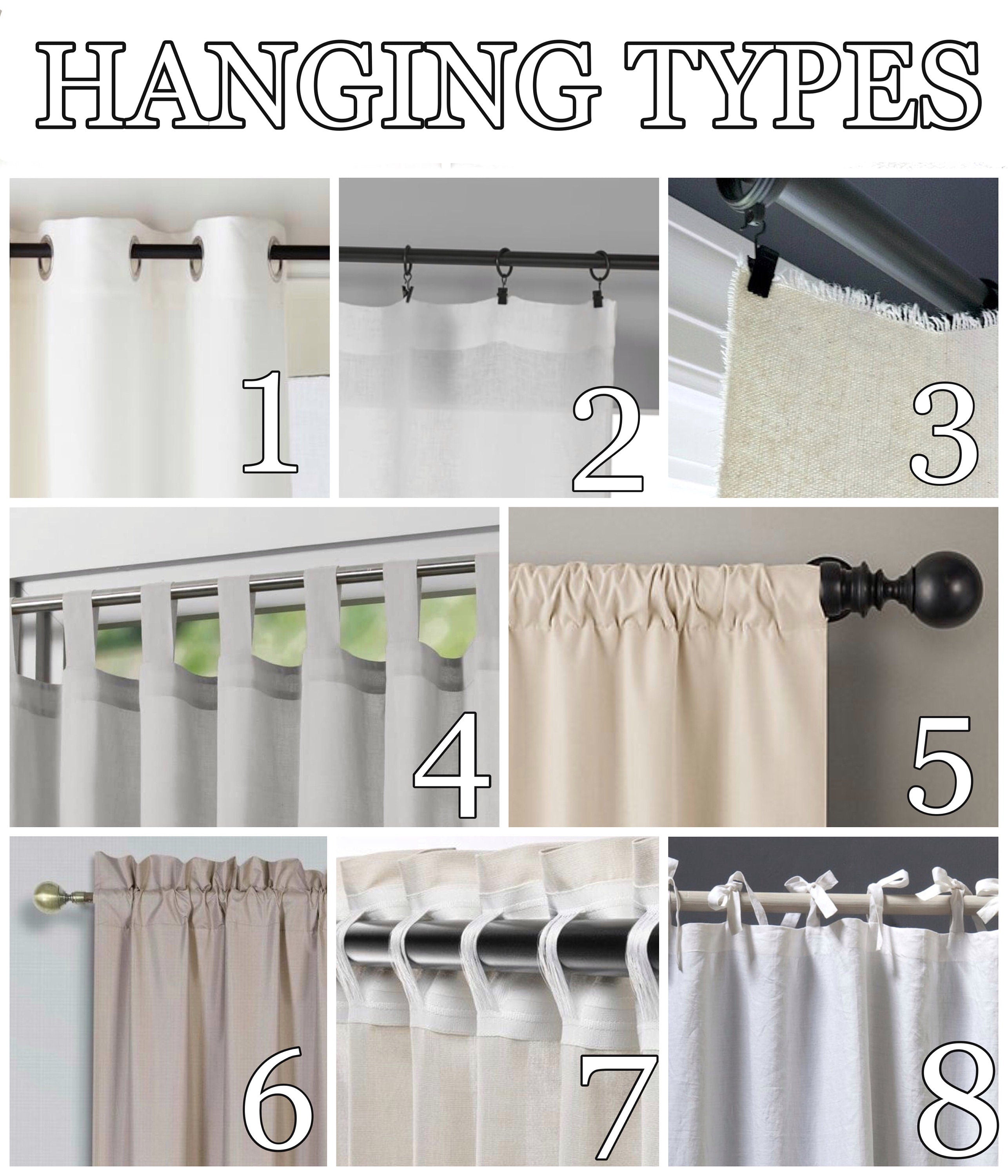 READY TO SHIP Undyed regular linen curtains 2 panels Unlined Cotton Blackout lining Medium weight linen