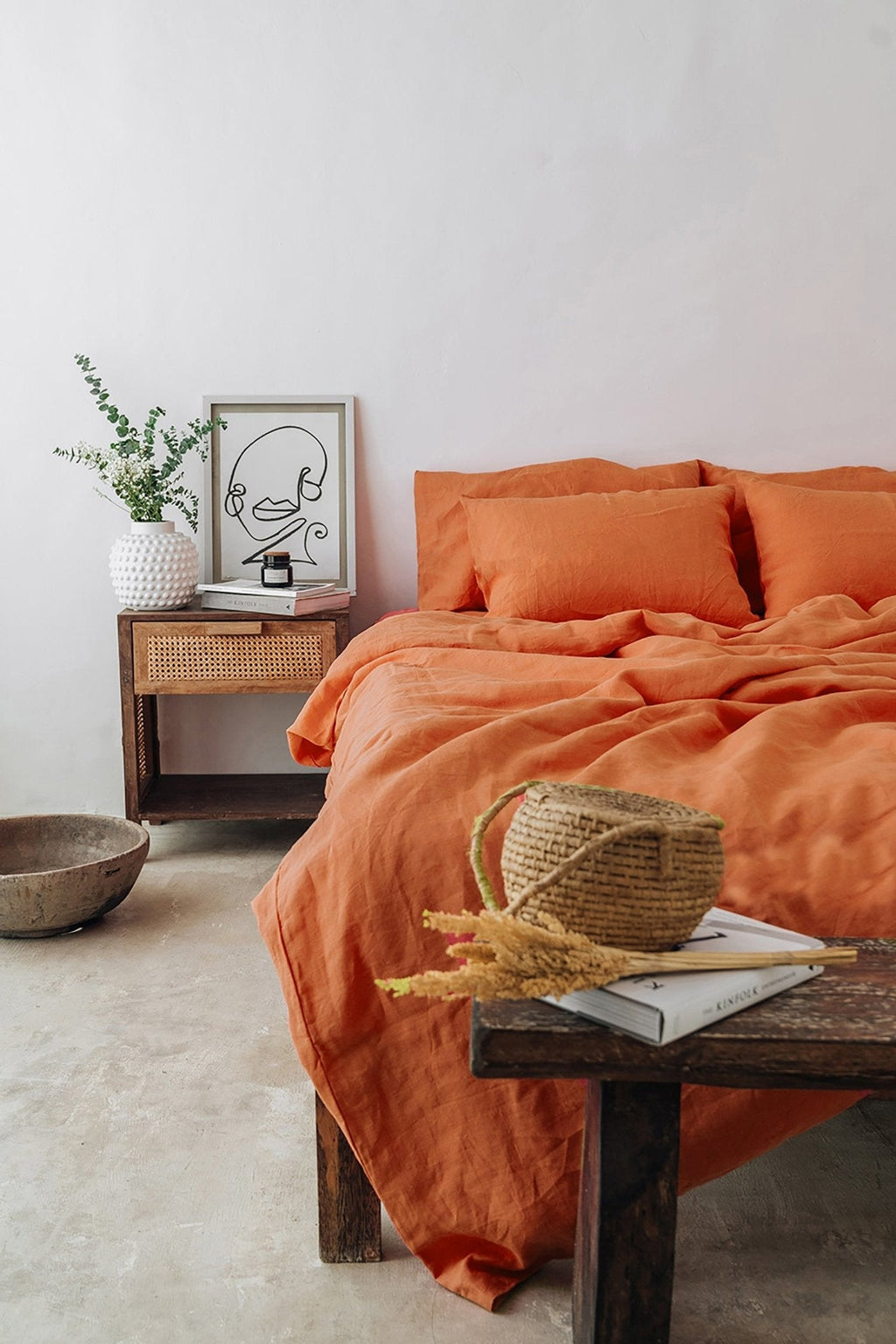 "Burnt orange pillowcase - True Things"