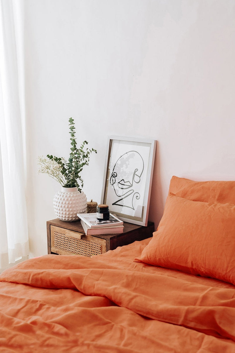 "Burnt orange pillowcase - True Things"