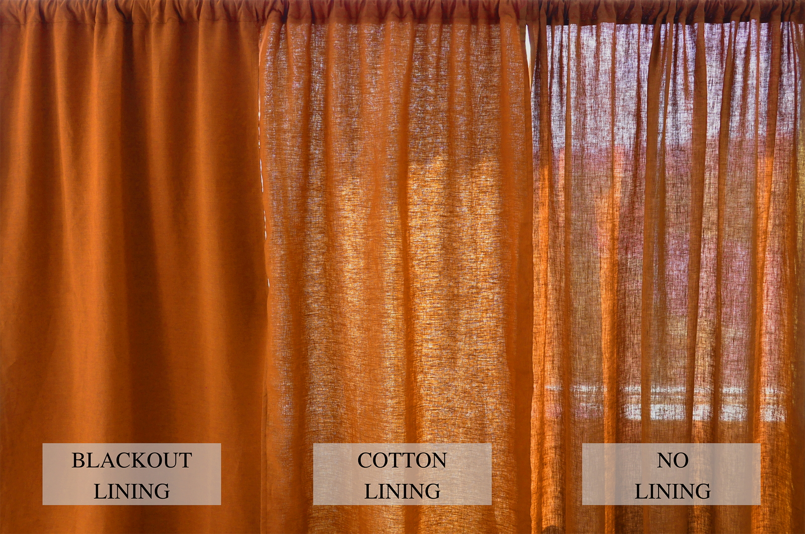Burnt orange linen curtains – True Things, image size:1600x1062