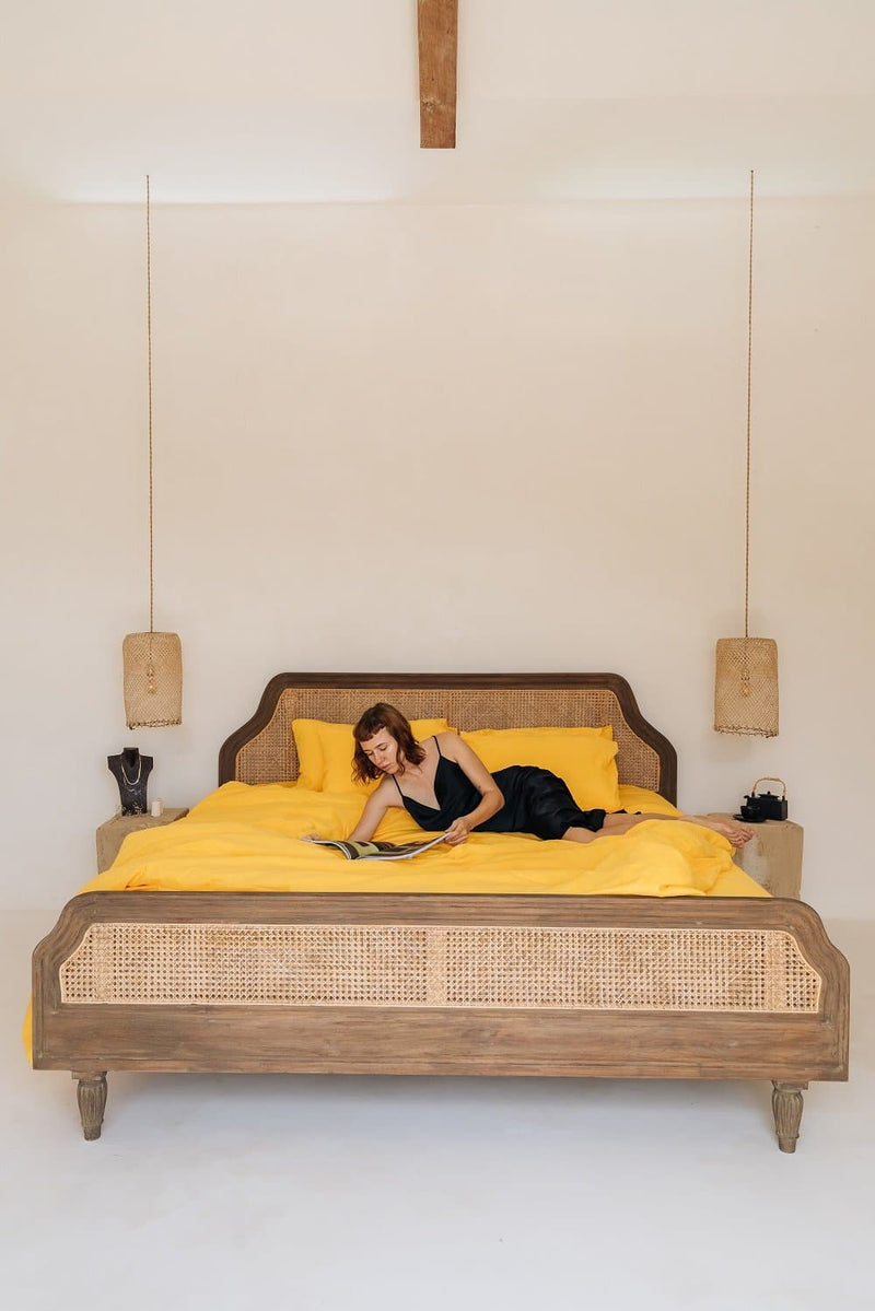 "Bright yellow duvet cover - True Things"