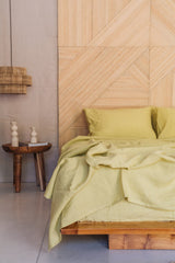 "Chartreuse yellow pillowcase - True Things"