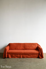 Linen sofa cover