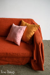 Linen sofa cover