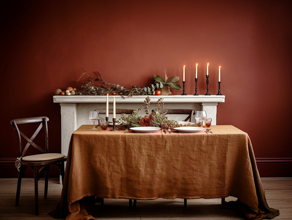 READY TO SHIP from Florida 1 Cinnamon rectangle linen tablecloth Christmas theme round square tablecloth linen table cloth Custom sizes