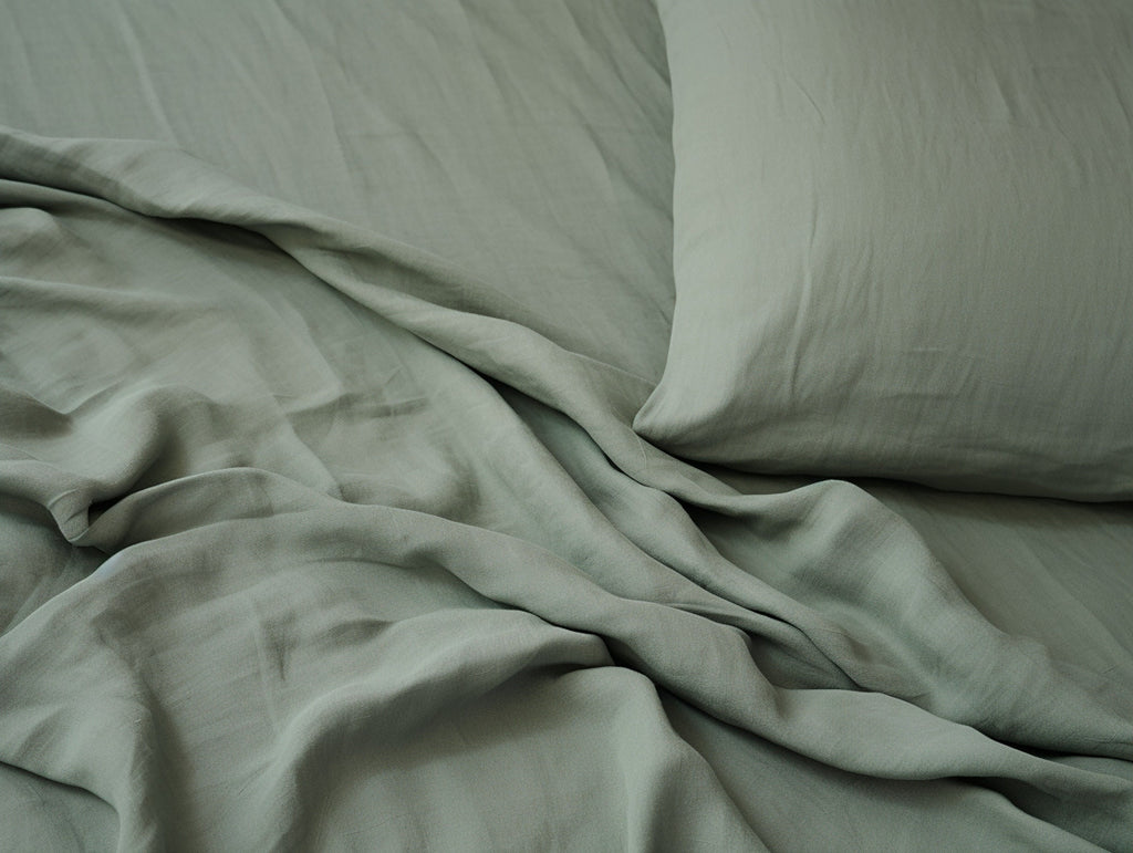 READY TO SHIP Gray sage linen pillowcase 2 Green pillow cover King Queen Standard Euro Decorative Australian, Custom size Envelope closure