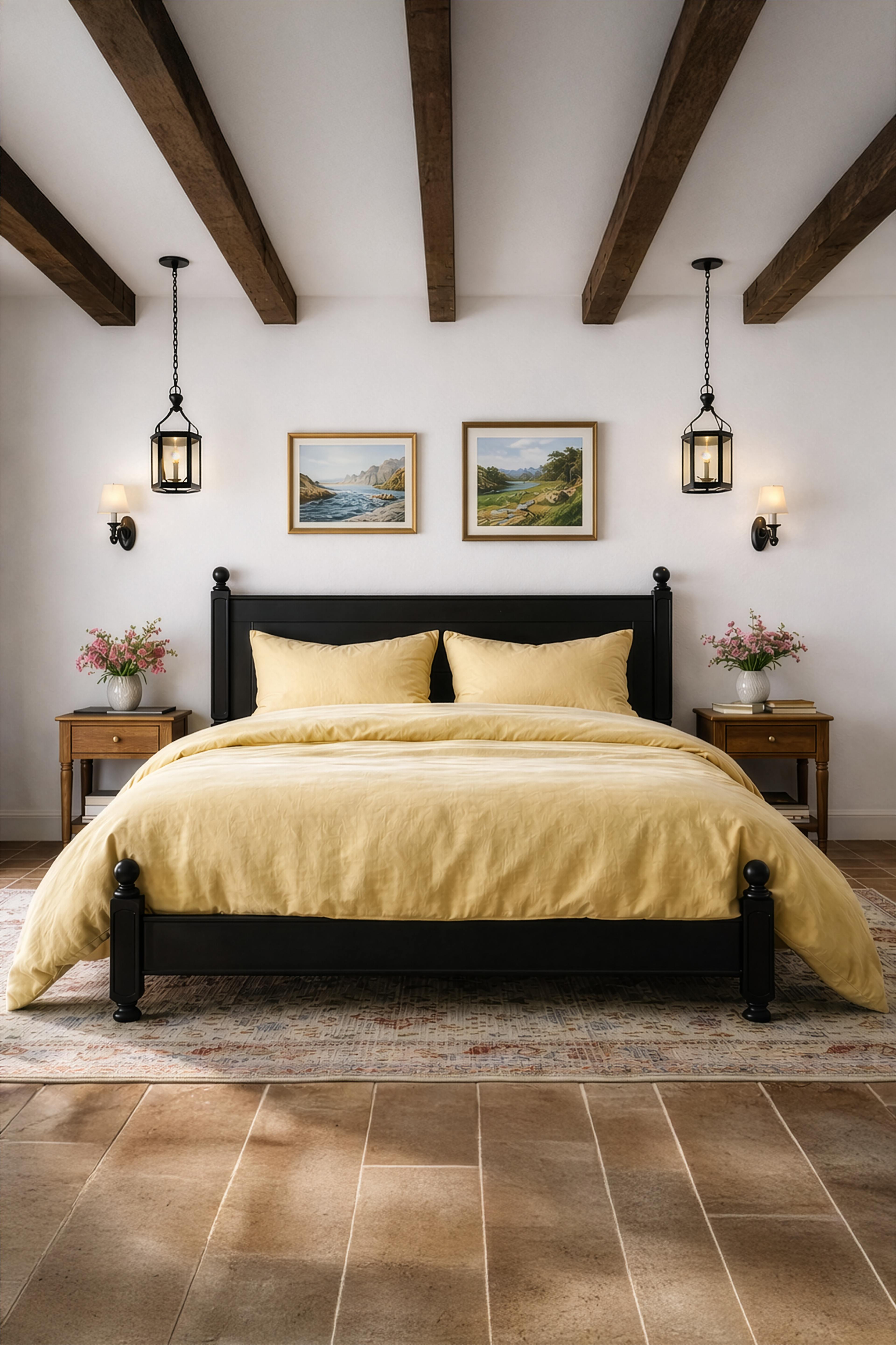 Butter Yellow linen duvet cover