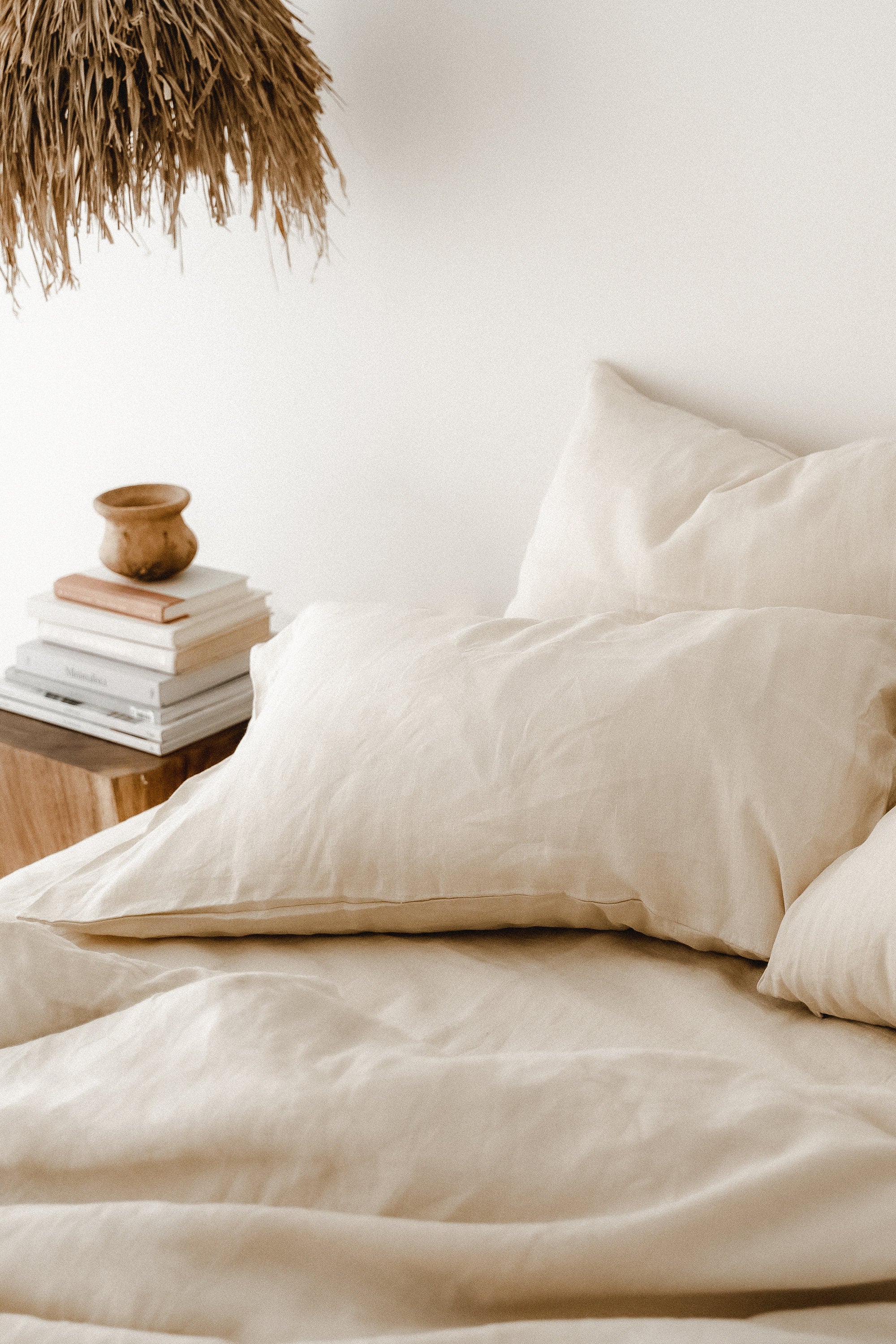 READY TO SHIP 2 Beige linen pillowcase Beige pillow cover King Queen Standard Euro Decorative Square, Lumbar, Custom size Envelope closure