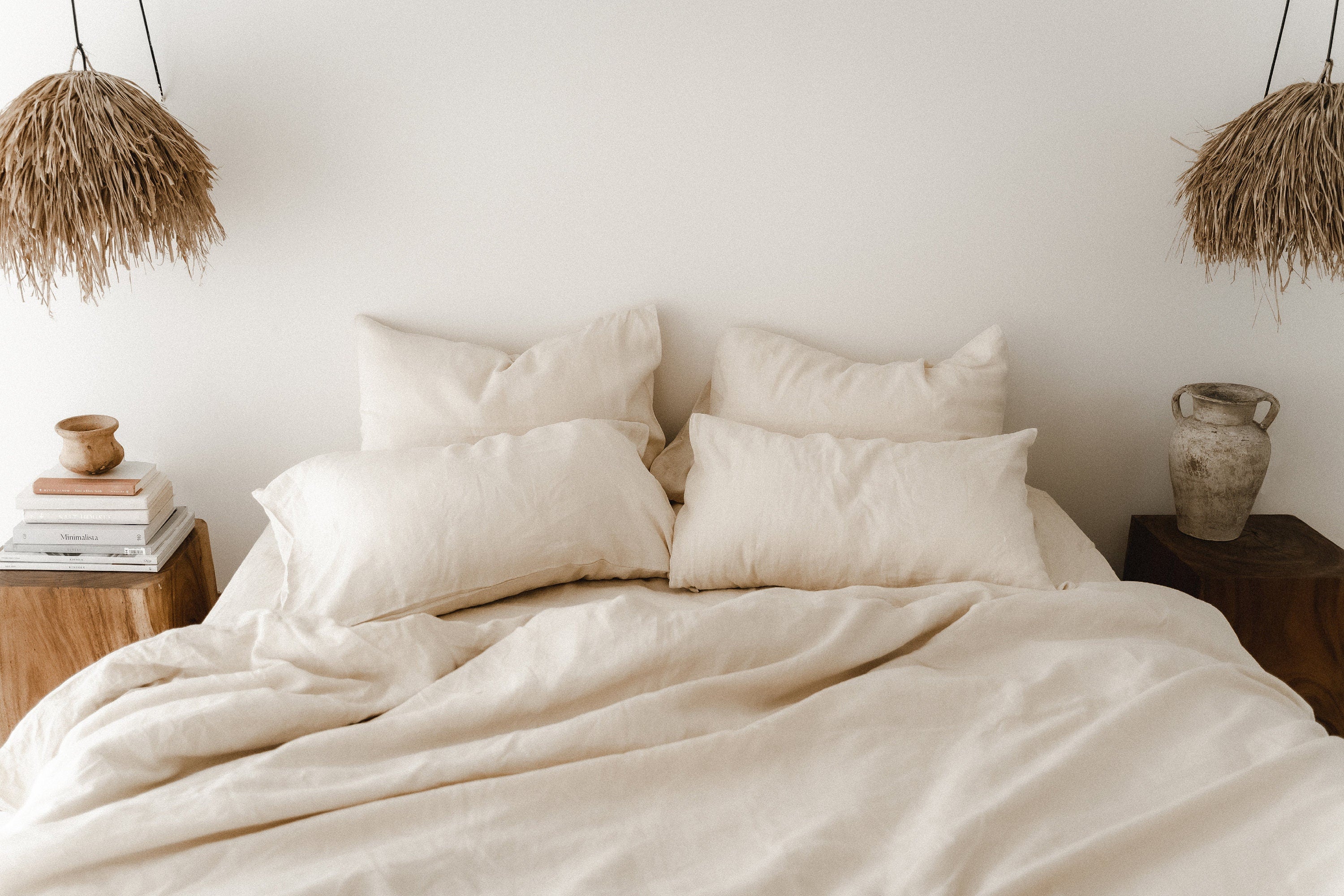 READY TO SHIP 2 Beige linen pillowcase Beige pillow cover King Queen Standard Euro Decorative Square, Lumbar, Custom size Envelope closure