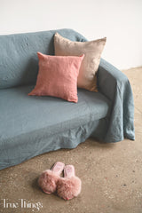 Linen sofa cover