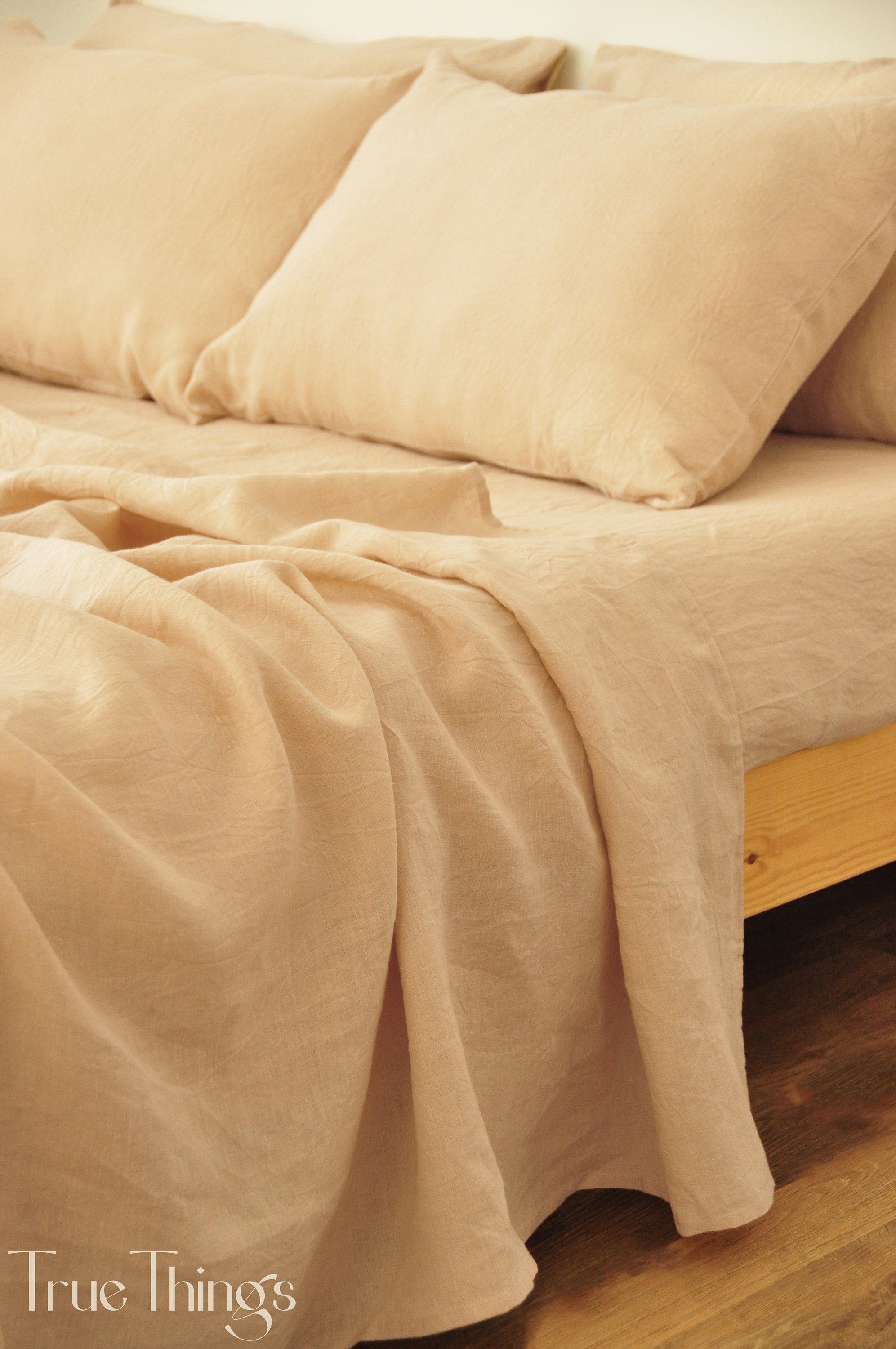 READY TO SHIP 1 Caramel linen flat sheet Flat sheet Softened linen sheet Stonewashed linen Linen bedsheet Farmhouse decor