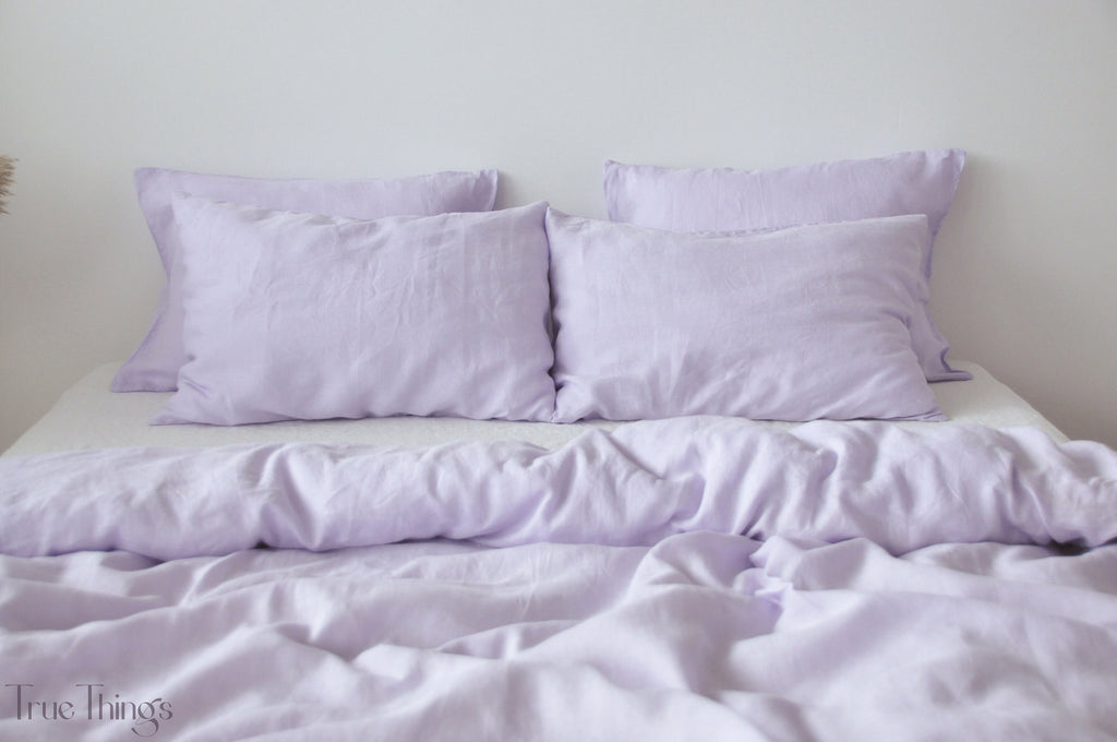 READY TO SHIP from Florida 1 Lilac linen pillowcase King Queen Standard Euro Decorative Toddler, Body, Lumbar, Custom size Envelope closure