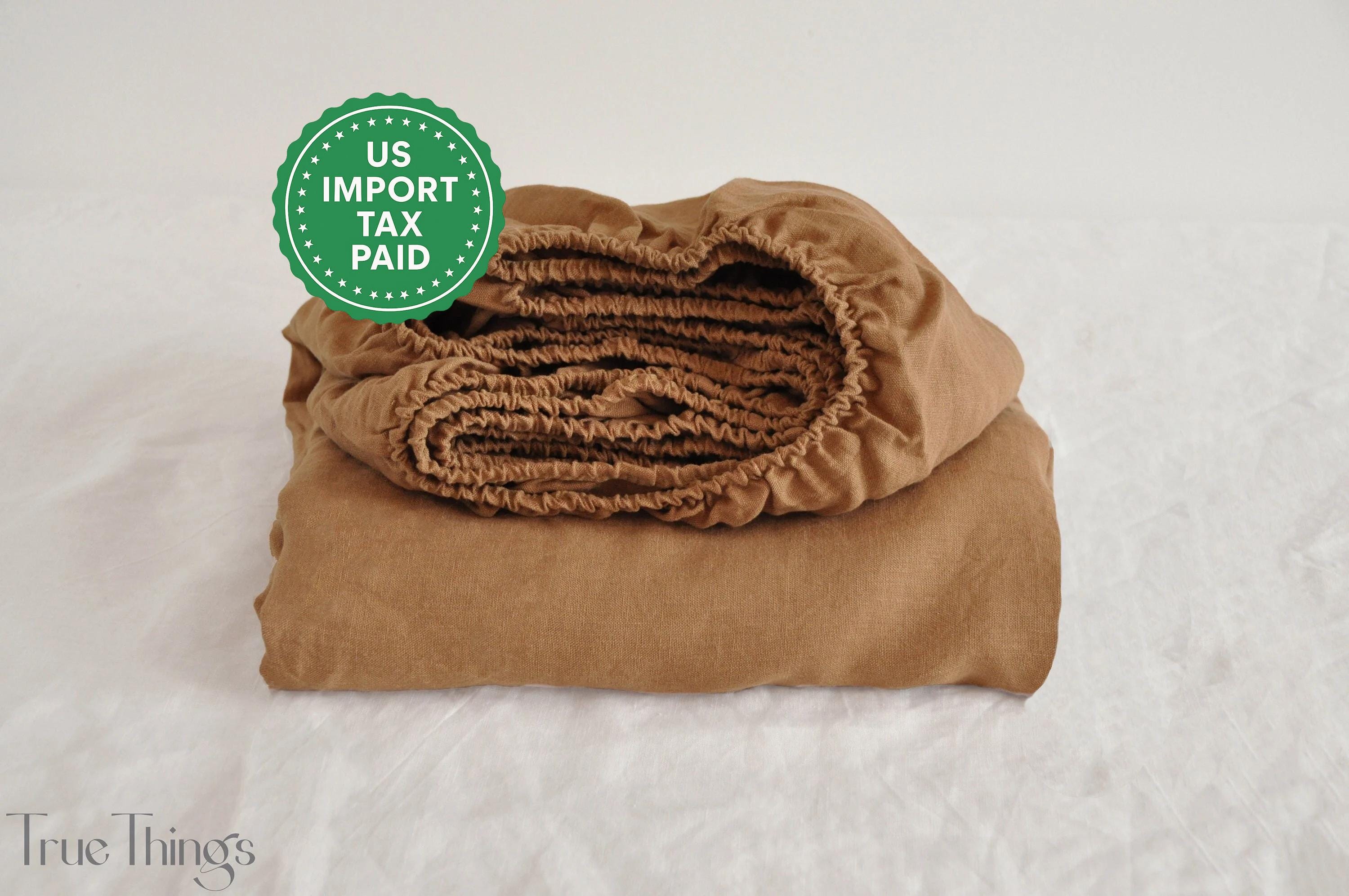 READY TO SHIP Clay linen fitted sheet 1 Fitted sheet Softened linen sheet Stonewashed linen Linen bedsheet brown fitted sheet washed linen