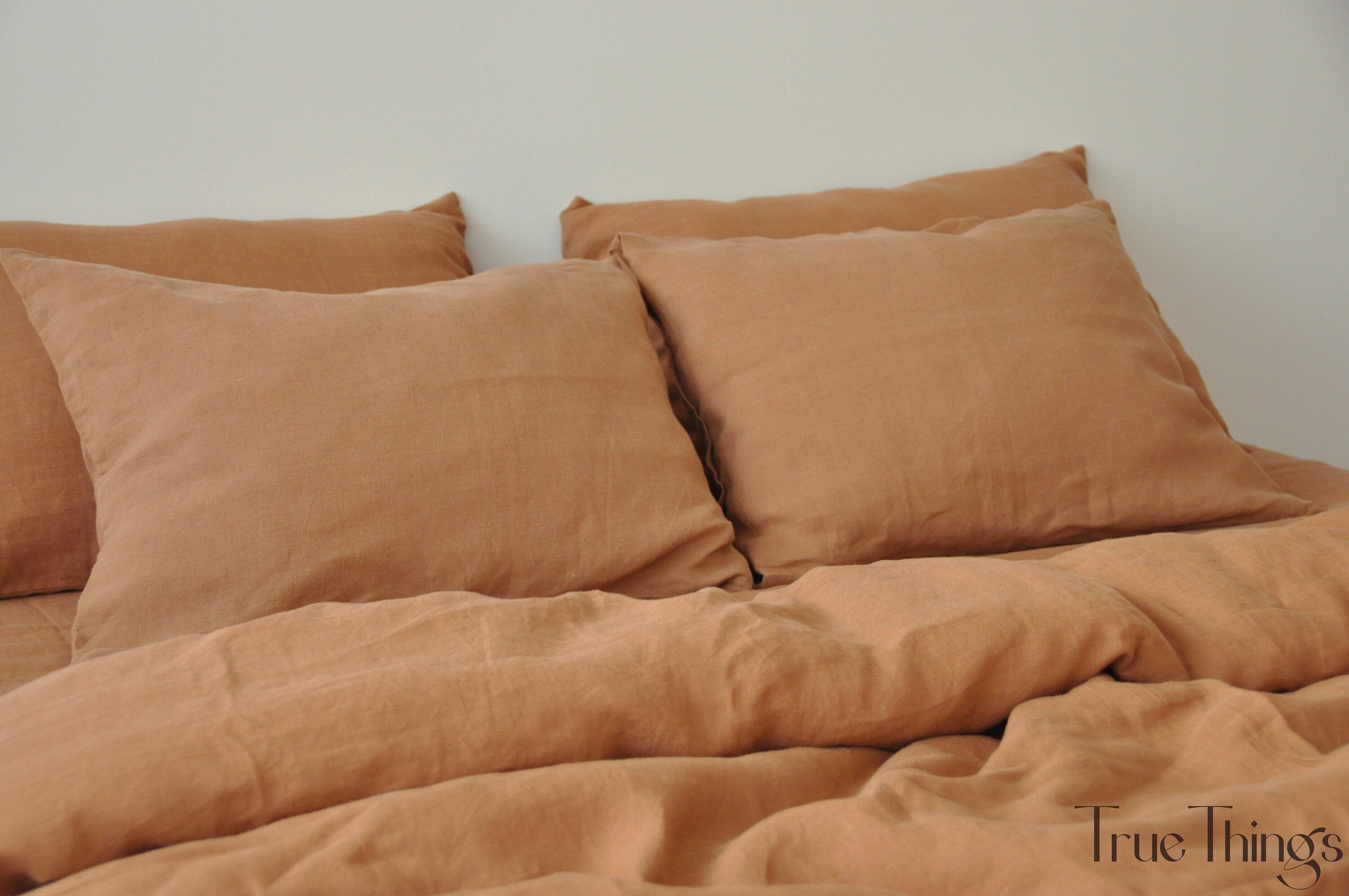 READY TO SHIP Clay linen pillowcase 2 Pillowcase Brown pillow cover King Queen Standard Euro Custom size Envelope closure Stonewashed