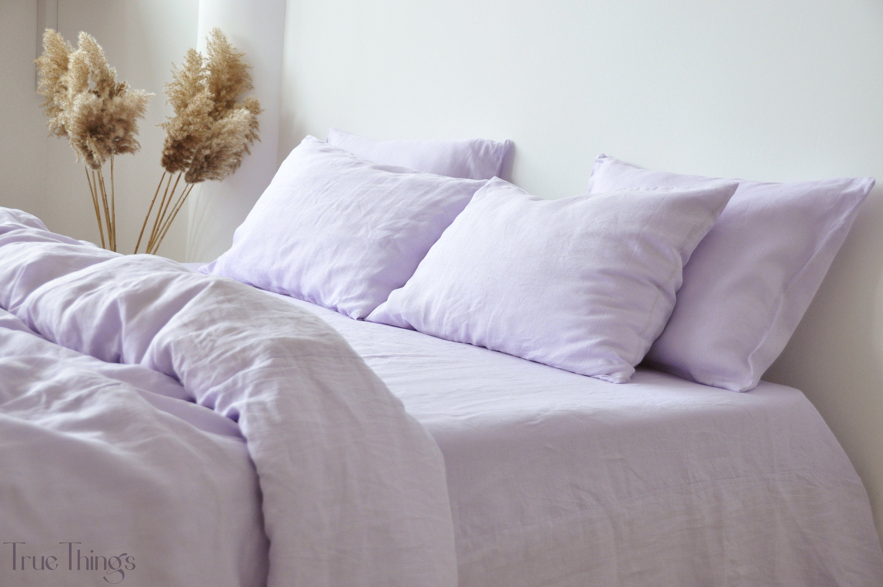 READY TO SHIP from Florida 1 Lilac linen pillowcase King Queen Standard Euro Decorative Toddler, Body, Lumbar, Custom size Envelope closure