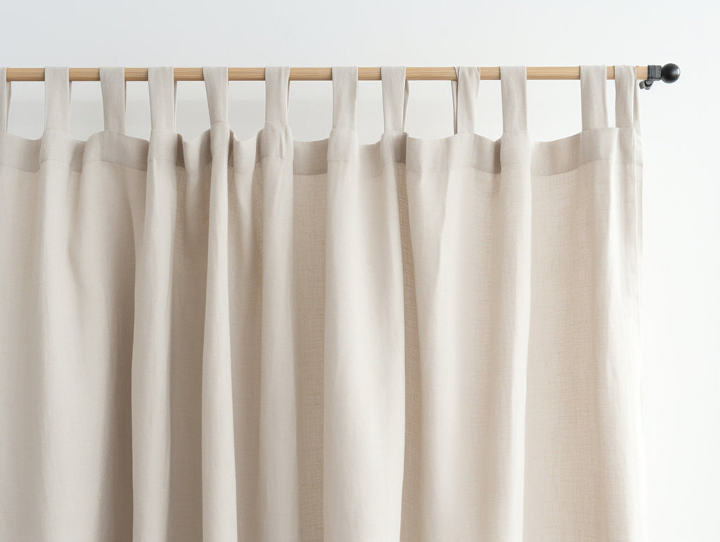 READY TO SHIP Undyed regular linen curtains 2 panels Unlined Cotton Blackout lining Medium weight linen