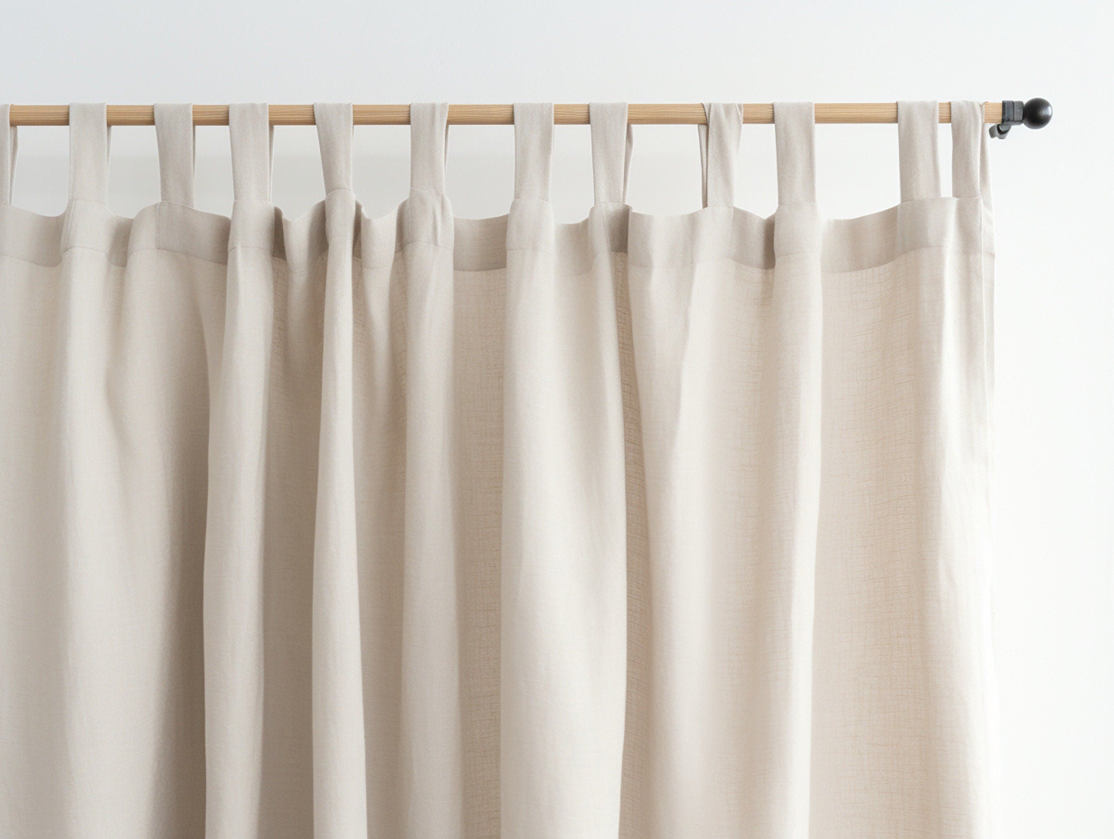 READY TO SHIP Undyed regular linen curtains 2 panels Unlined Cotton Blackout lining Medium weight linen