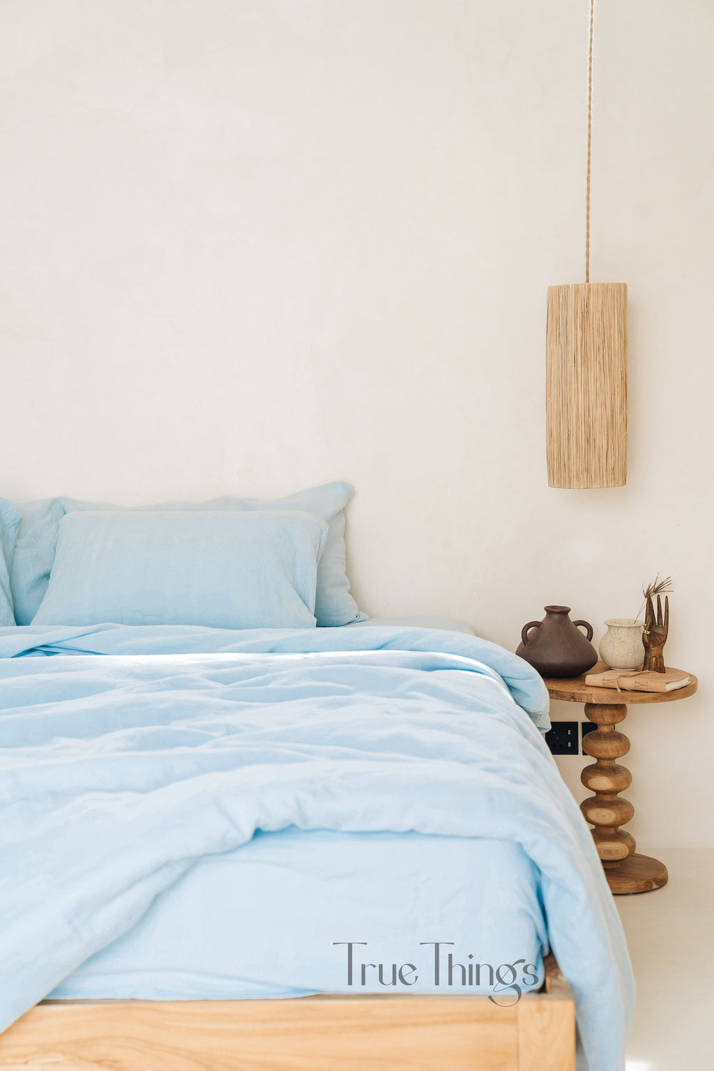 READY TO SHIP from Florida Sky Blue Linen Pillowcase, Envelope Closure, Euro, King, Queen, Standard