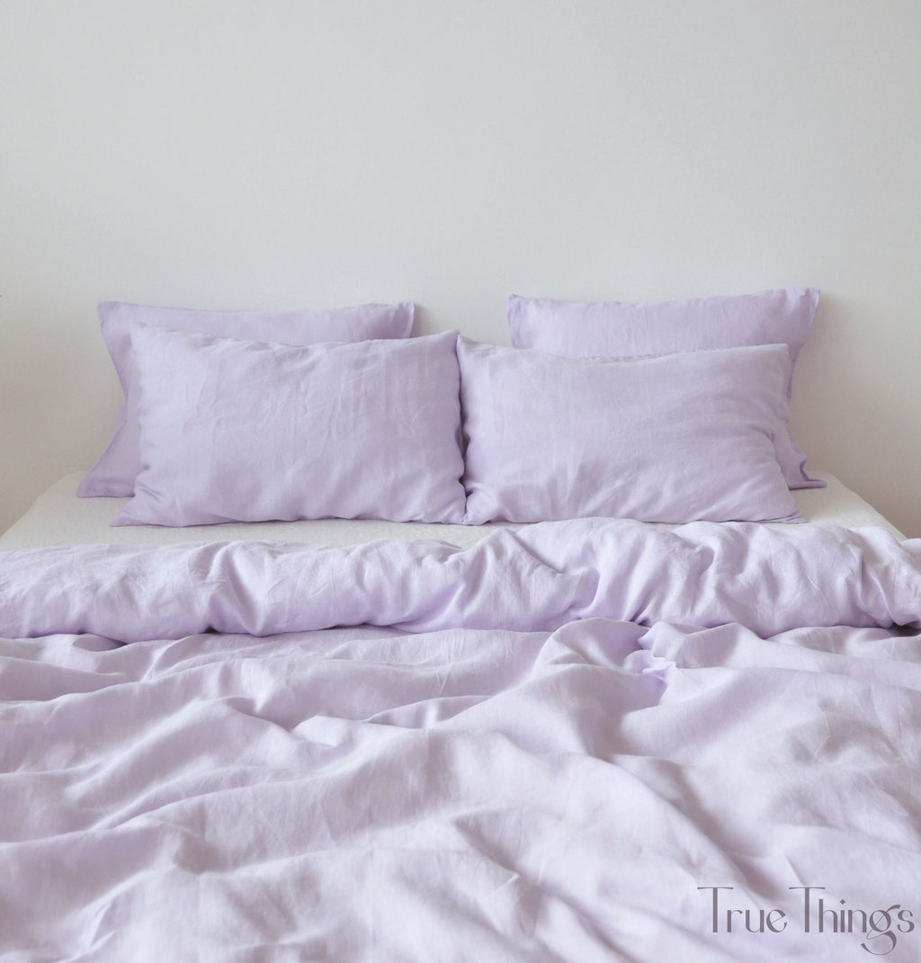 READY TO SHIP from Florida 1 Lilac linen pillowcase King Queen Standard Euro Decorative Toddler, Body, Lumbar, Custom size Envelope closure