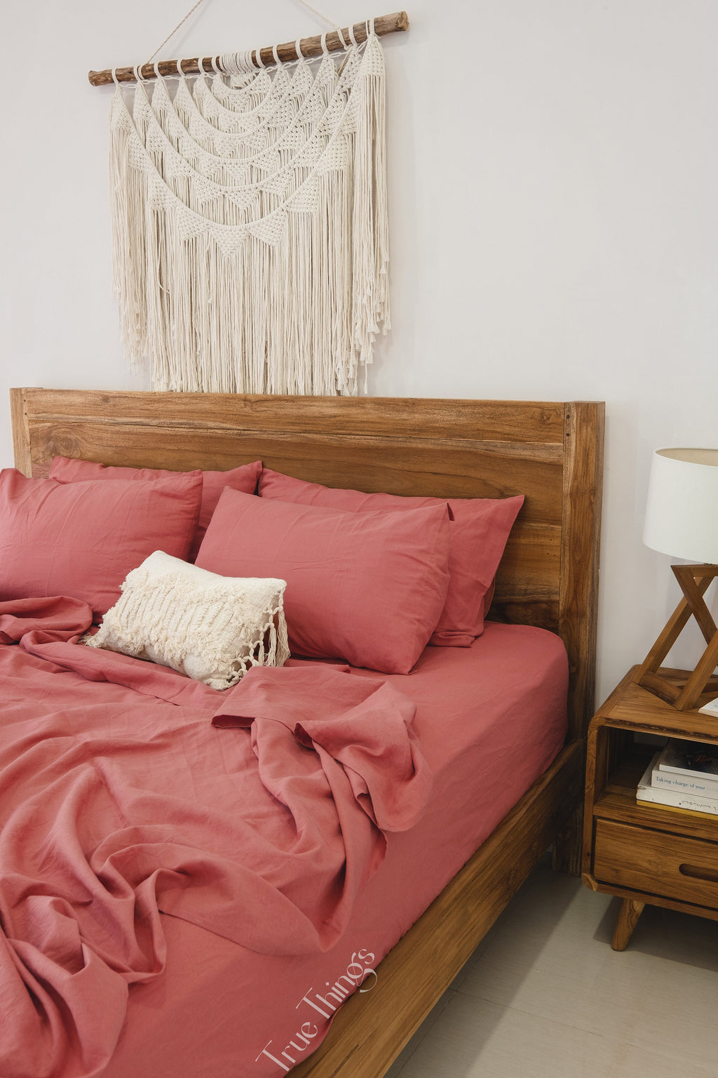 READY TO SHIP Rust pink linen fitted sheet 1 Fitted sheet Softened linen sheet Stonewashed linen Linen bedsheet Pink fitted sheet