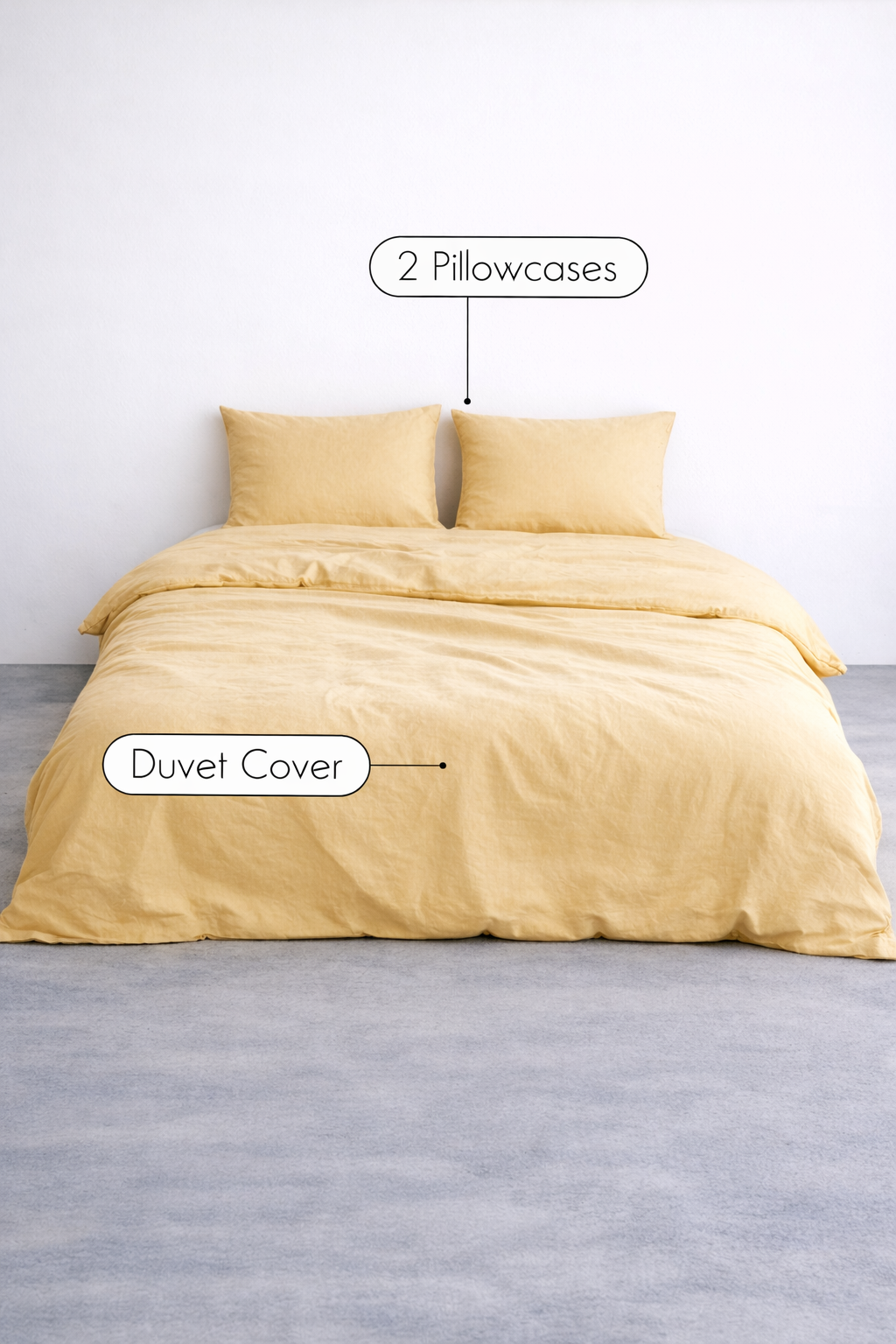 Butter Yellow linen duvet cover