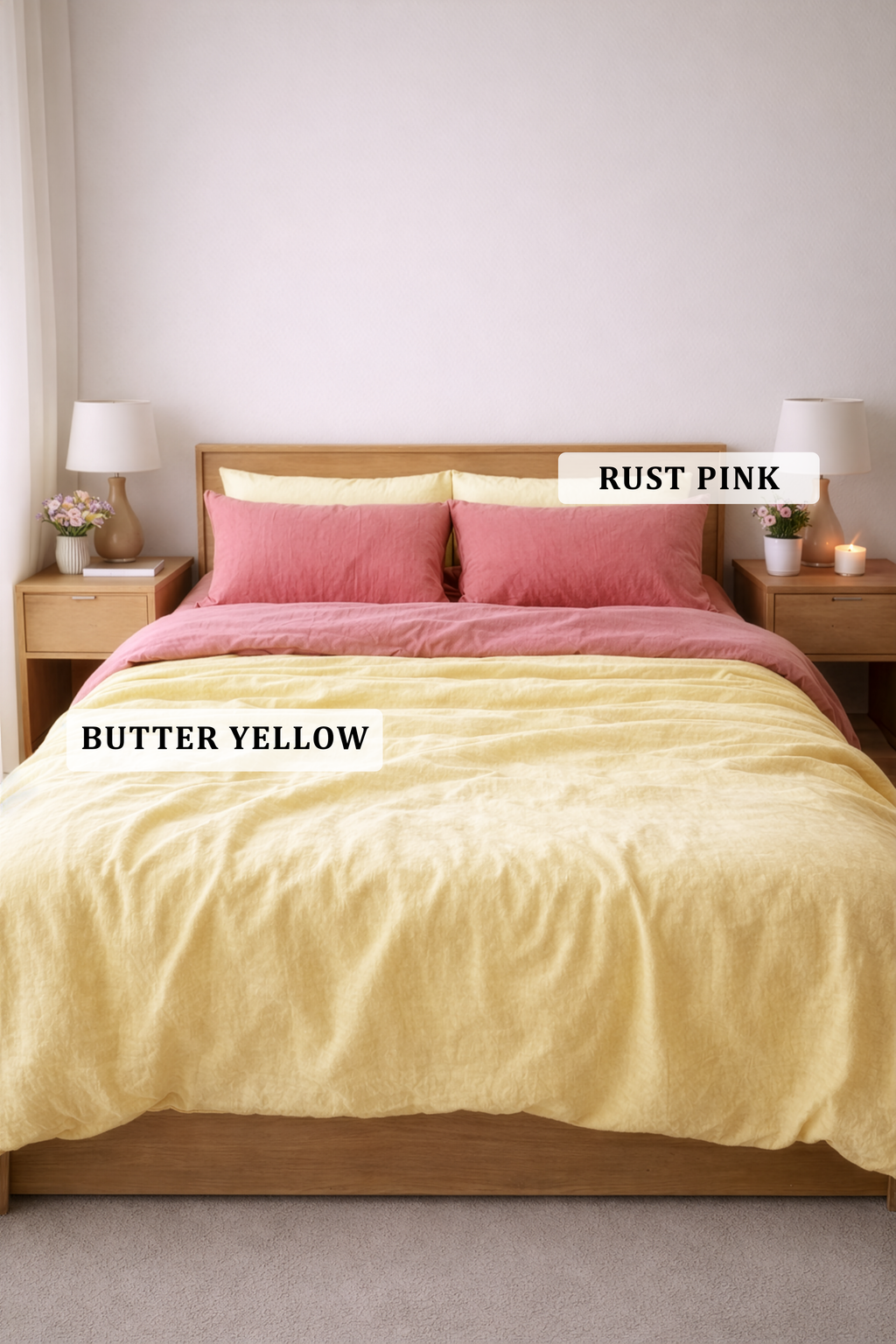 Butter Yellow linen duvet cover