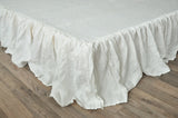 White dust linen ruffle bed skirt