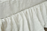 White dust linen ruffle bed skirt