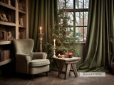 Dark olive curtains