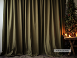 Dark olive curtains