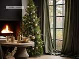 Dark olive curtains