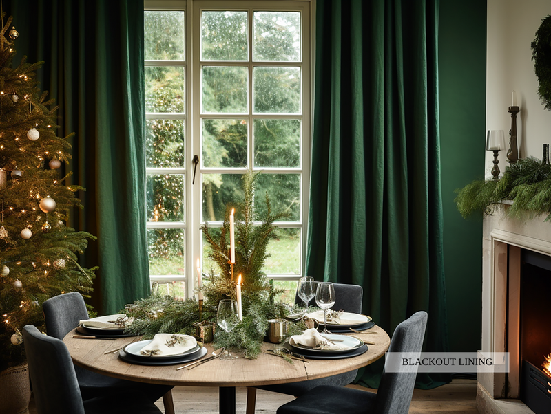 Forest green curtains