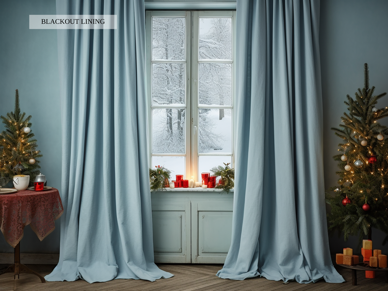 Sky Blue linen curtains