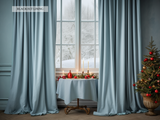 Sky blue curtains