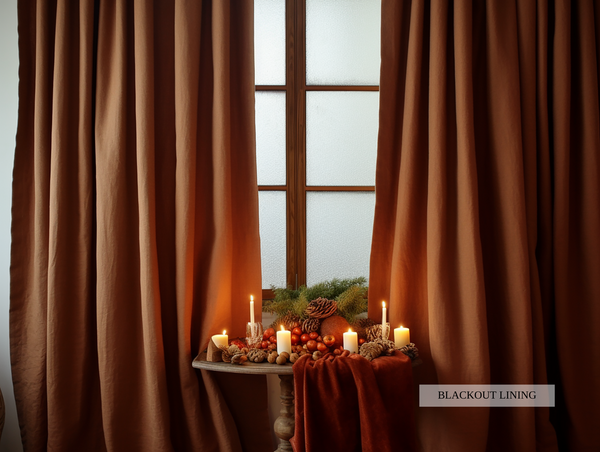 Cinnamon linen curtains