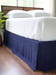 Indigo linen tailored bed skirt