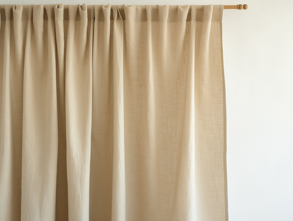 Beige linen curtains